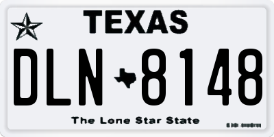TX license plate DLN8148