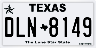 TX license plate DLN8149
