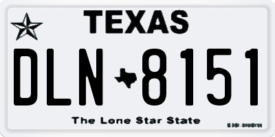 TX license plate DLN8151