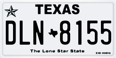 TX license plate DLN8155