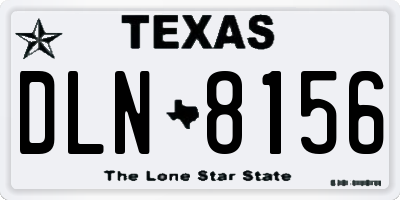 TX license plate DLN8156