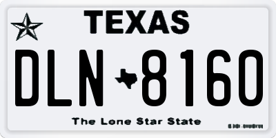 TX license plate DLN8160