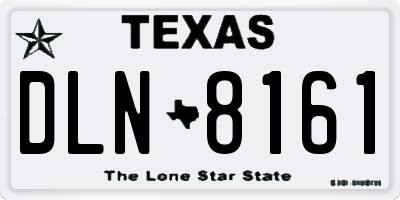 TX license plate DLN8161