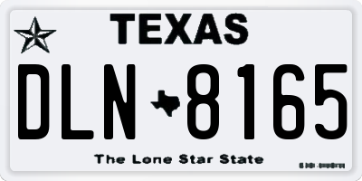 TX license plate DLN8165
