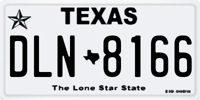 TX license plate DLN8166