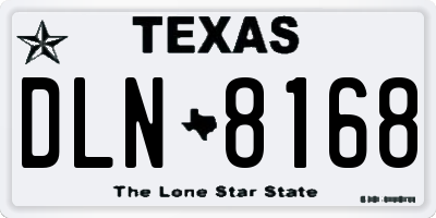 TX license plate DLN8168