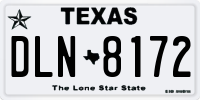 TX license plate DLN8172