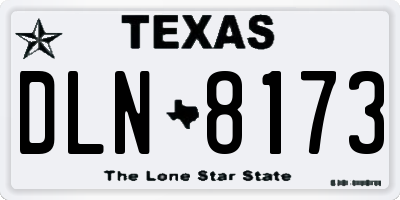 TX license plate DLN8173