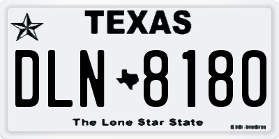 TX license plate DLN8180