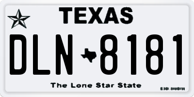 TX license plate DLN8181