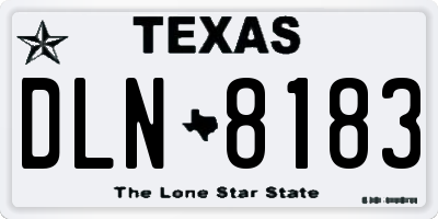 TX license plate DLN8183