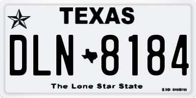 TX license plate DLN8184