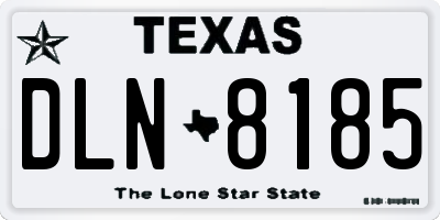 TX license plate DLN8185