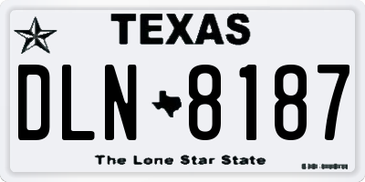 TX license plate DLN8187
