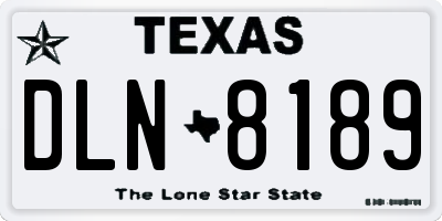 TX license plate DLN8189