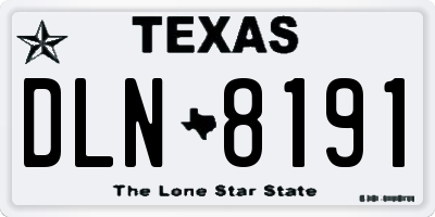 TX license plate DLN8191
