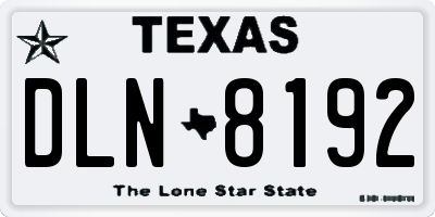 TX license plate DLN8192
