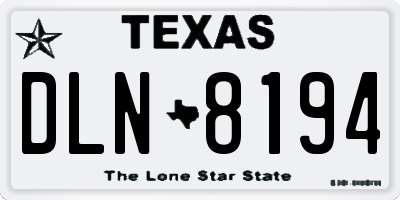 TX license plate DLN8194