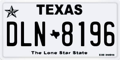 TX license plate DLN8196