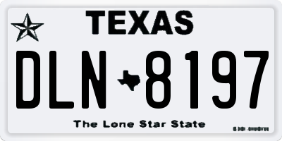 TX license plate DLN8197