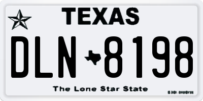 TX license plate DLN8198