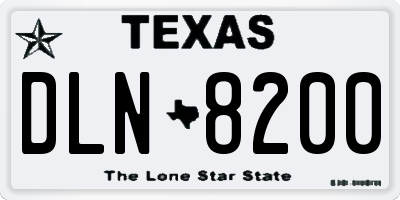 TX license plate DLN8200