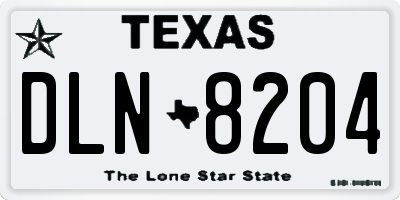 TX license plate DLN8204