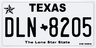TX license plate DLN8205