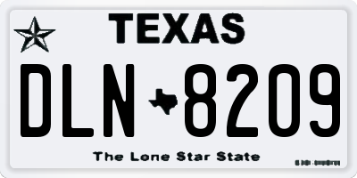 TX license plate DLN8209