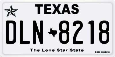 TX license plate DLN8218
