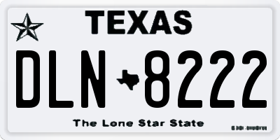 TX license plate DLN8222