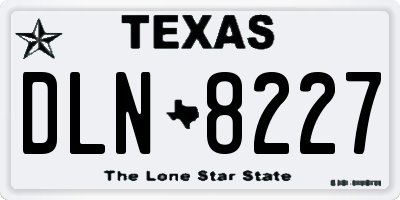 TX license plate DLN8227