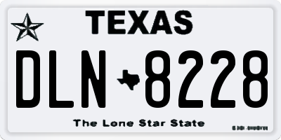 TX license plate DLN8228