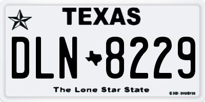 TX license plate DLN8229