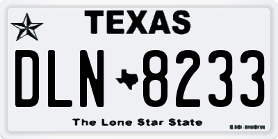 TX license plate DLN8233