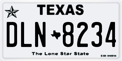 TX license plate DLN8234