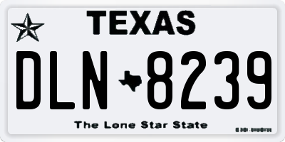 TX license plate DLN8239