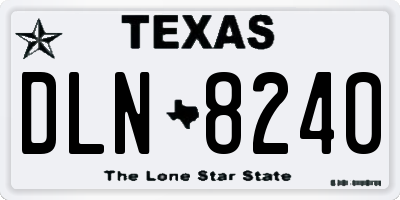 TX license plate DLN8240