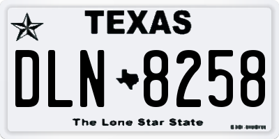 TX license plate DLN8258