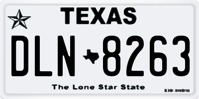TX license plate DLN8263