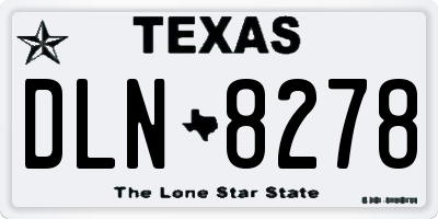 TX license plate DLN8278