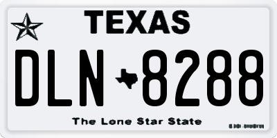 TX license plate DLN8288