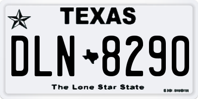 TX license plate DLN8290