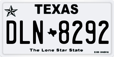 TX license plate DLN8292