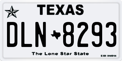 TX license plate DLN8293