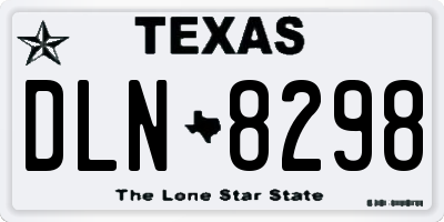TX license plate DLN8298