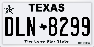 TX license plate DLN8299