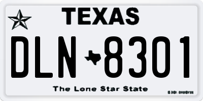 TX license plate DLN8301
