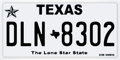 TX license plate DLN8302