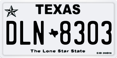 TX license plate DLN8303